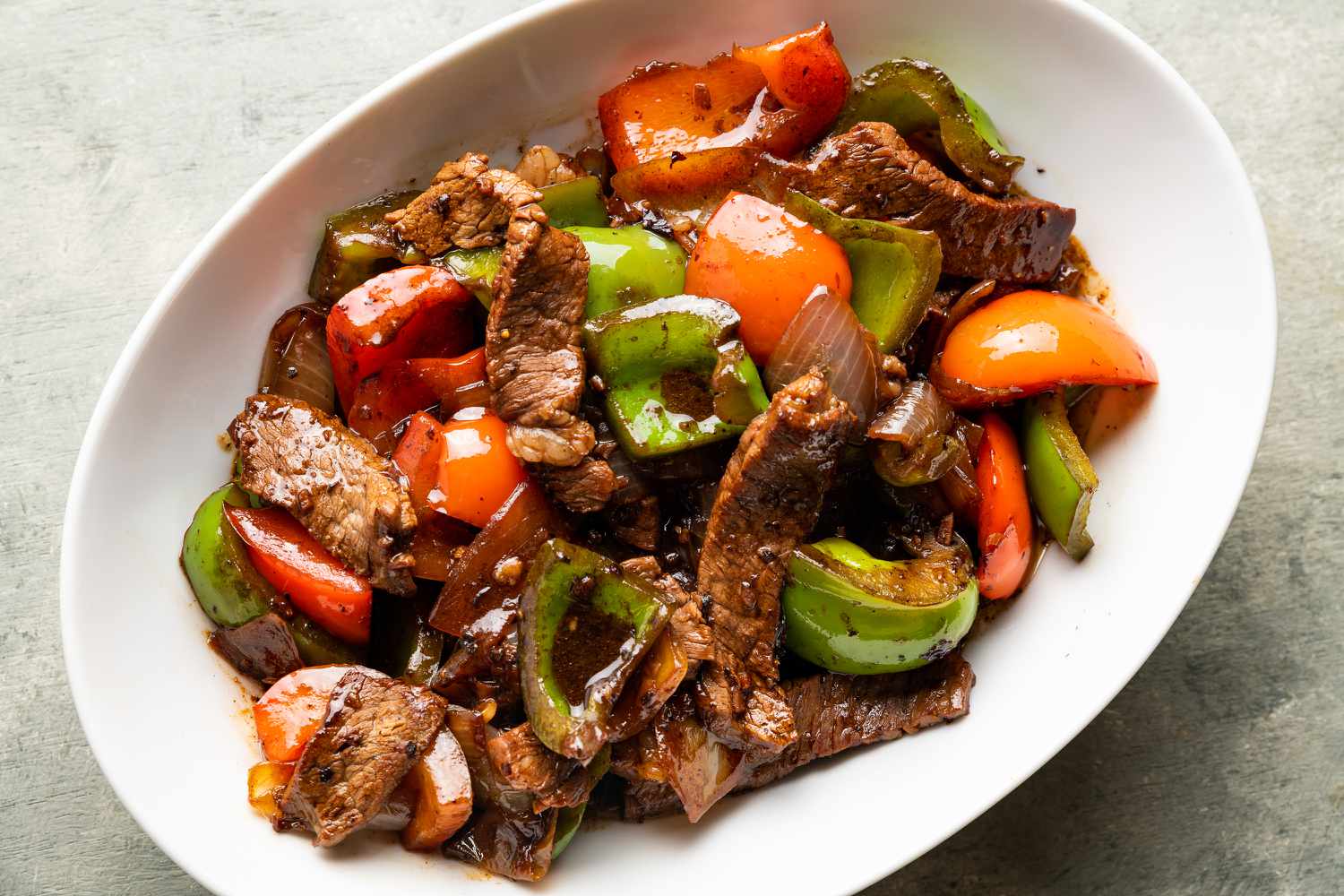 beef and peppers with onions - black bean sauce