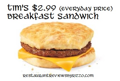 tims sausage biscuit breakfast sandwich