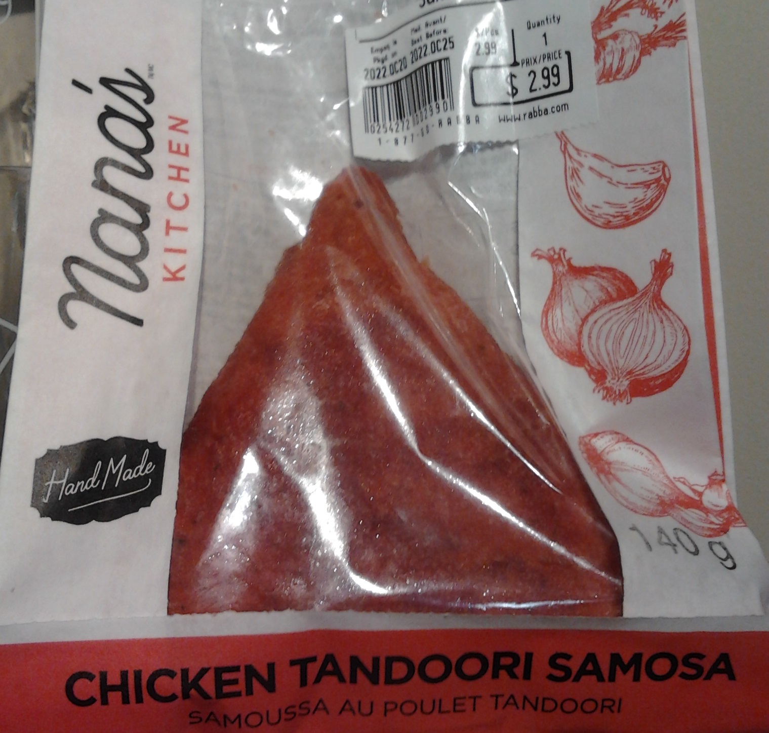 large chicken samosa with flavourings