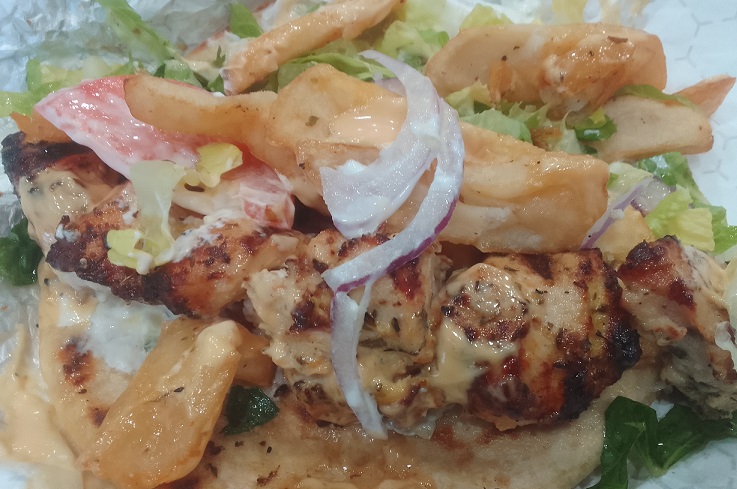 chicken souvlaki wrap