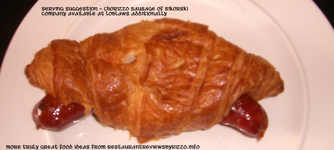 sikorski sausage on a bun - croissant suggested serving