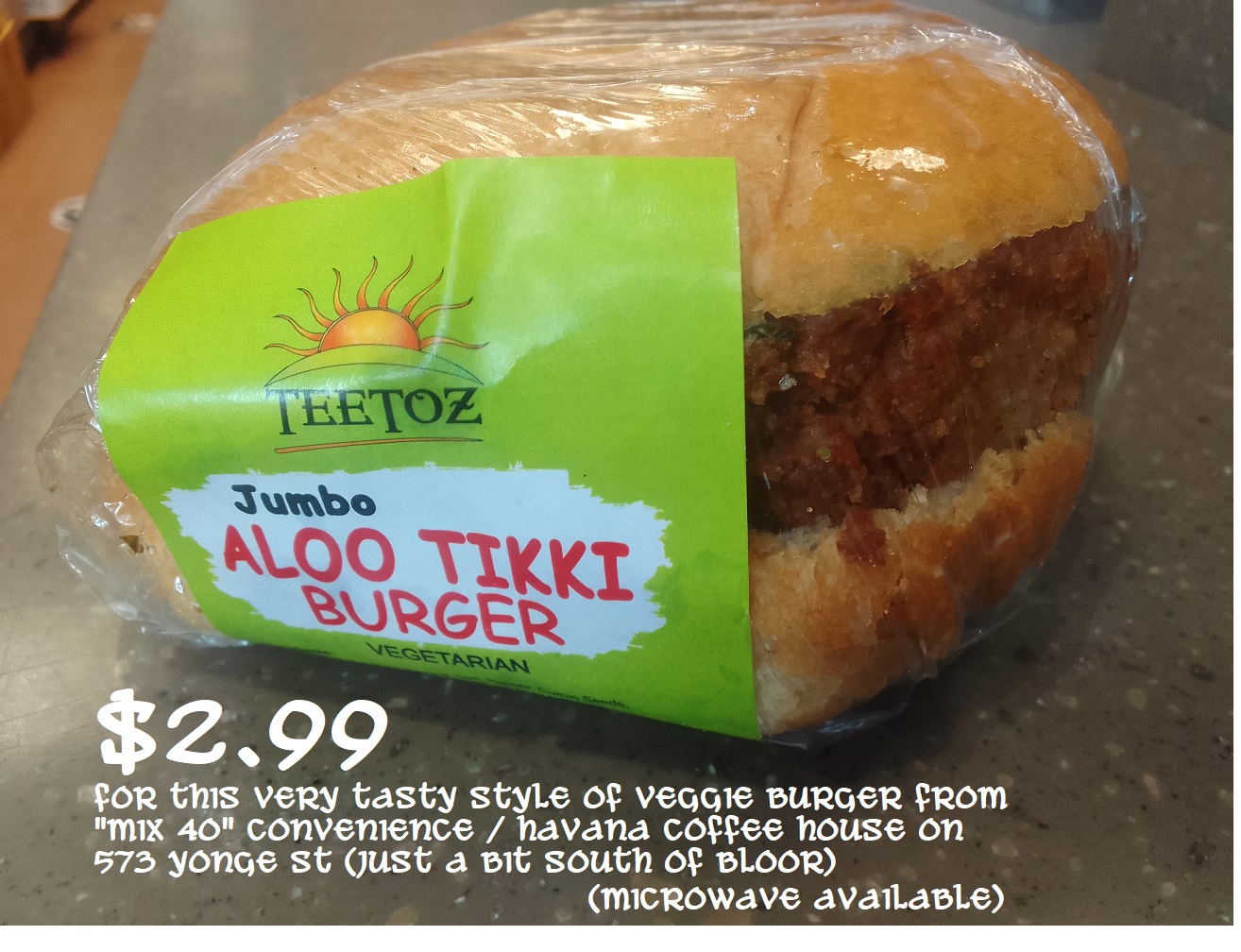 veggie burger - eat in - or takeout